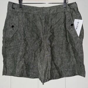 ATHLETA Voyager Shorts 100% Linen Summer Beach Vacation Travel NWT Size: 18